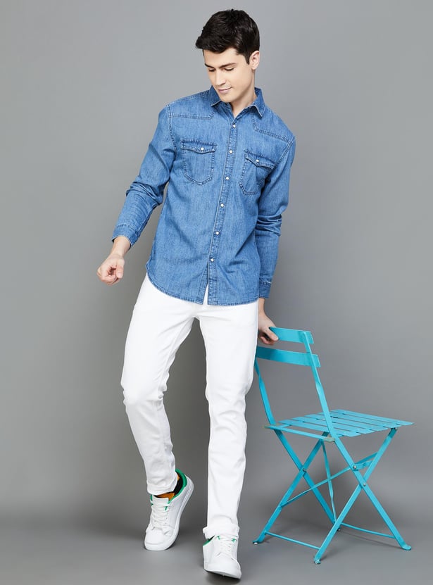 FORCA Men Regular Fit Denim Casual Shirt