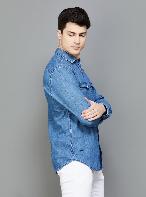 FORCA Men Regular Fit Denim Casual Shirt