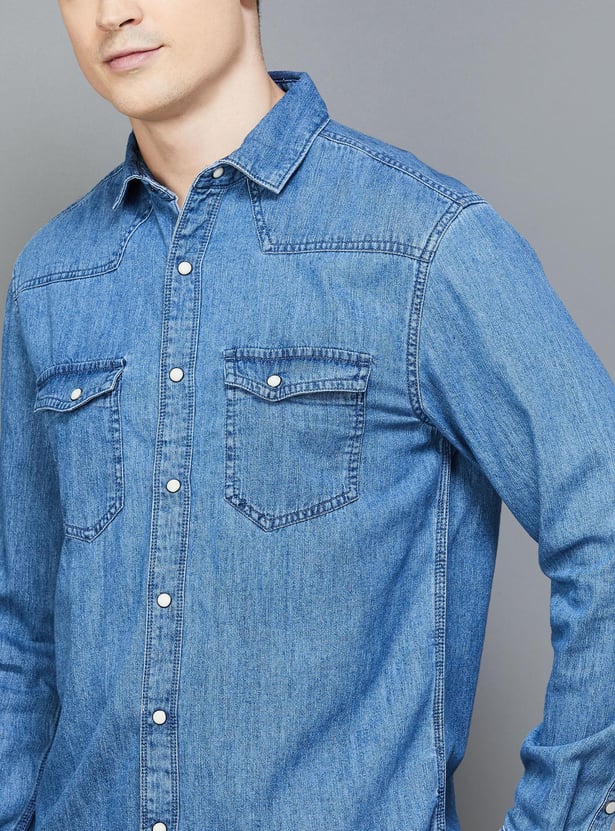FORCA Men Regular Fit Denim Casual Shirt