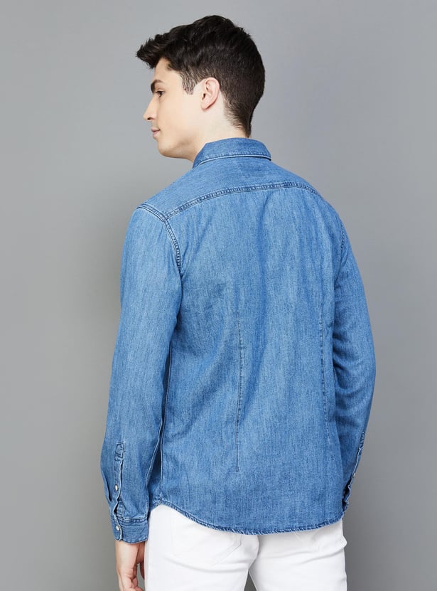 FORCA Men Regular Fit Denim Casual Shirt