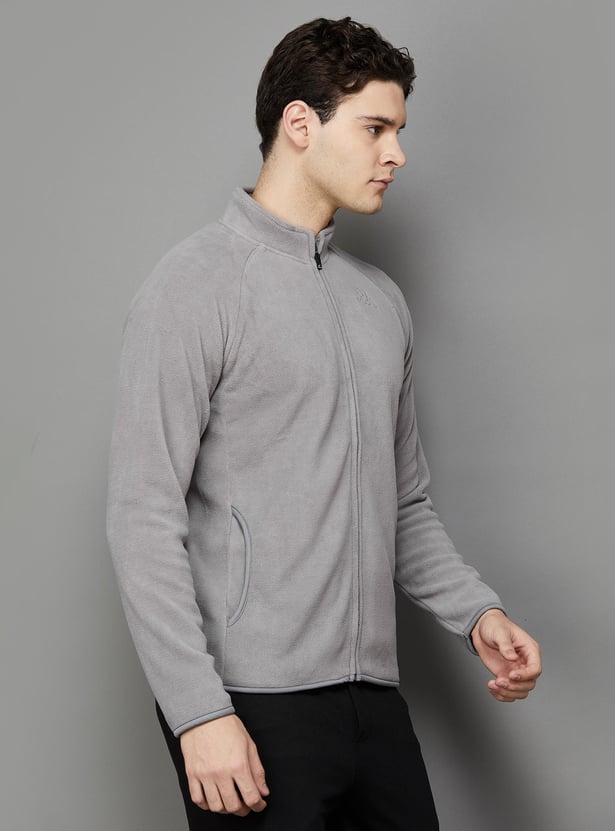 KAPPA Men Textured Zip-Up Sweatshirt