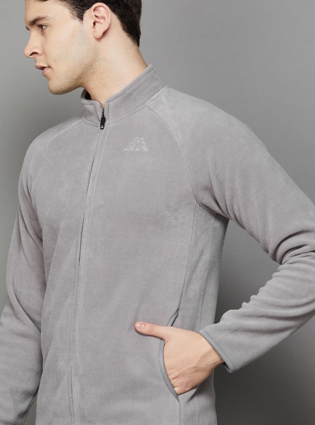 KAPPA Men Textured Zip-Up Sweatshirt