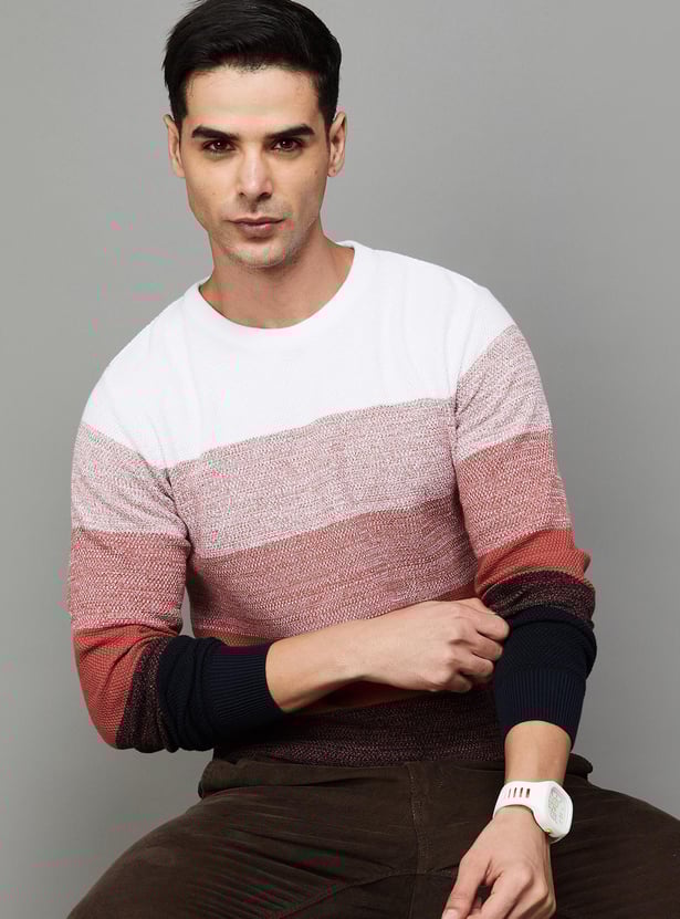 CODE Men Striped Regular Fit Sweater