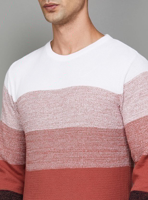 CODE Men Striped Regular Fit Sweater