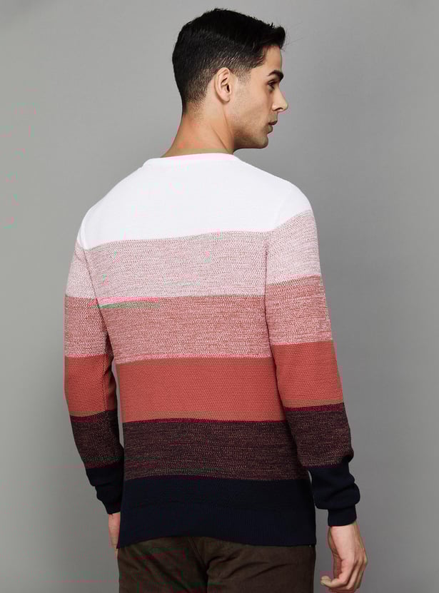 CODE Men Striped Regular Fit Sweater