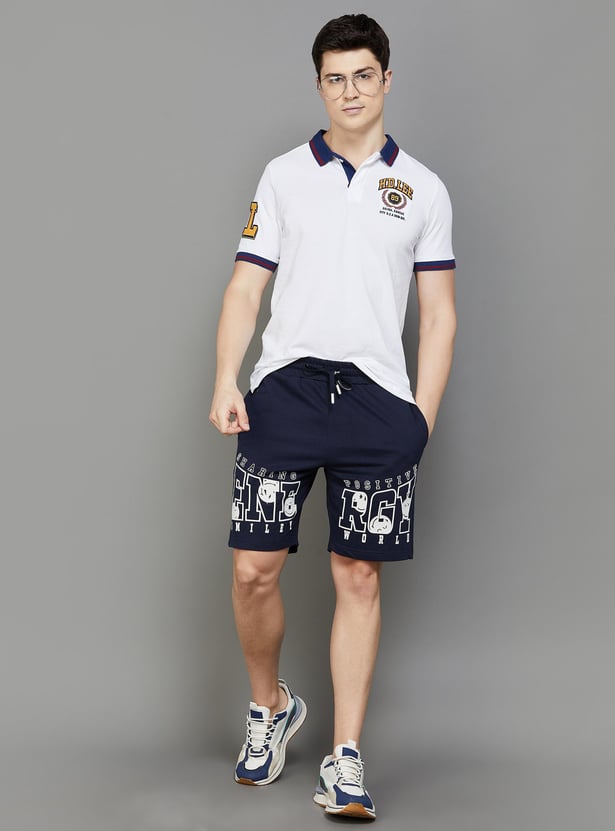 SmileyWorld Men Printed Elasticated Casual Shorts