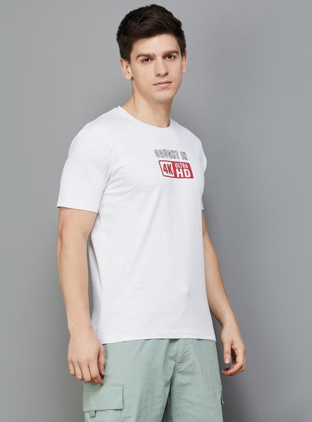 FAME FOREVER Men Printed Regular Fit Crew Neck T-shirt