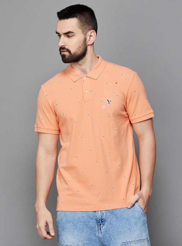 AMERICAN EAGLE Men Printed Polo T-Shirt