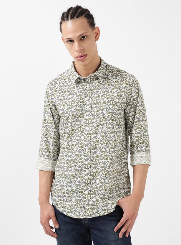 LEE Men Printed Full Sleeves Regular Fit Casual Shirt