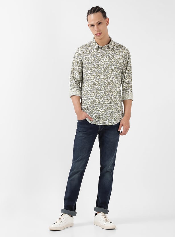 LEE Men Printed Full Sleeves Regular Fit Casual Shirt