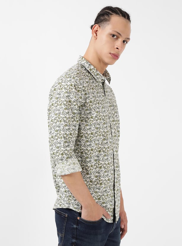 LEE Men Printed Full Sleeves Regular Fit Casual Shirt