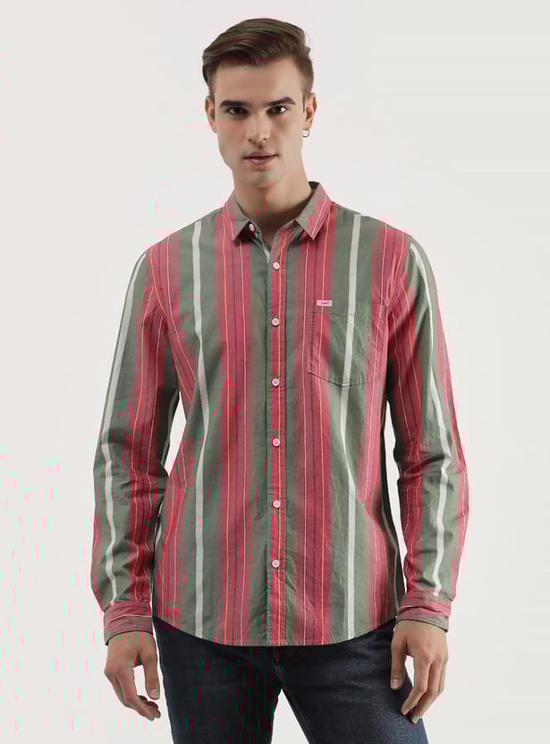 LEE Men Striped Slim Fit Casual Shirt