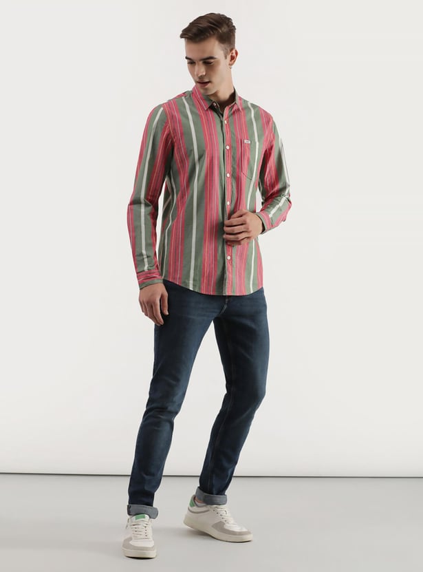 LEE Men Striped Slim Fit Casual Shirt