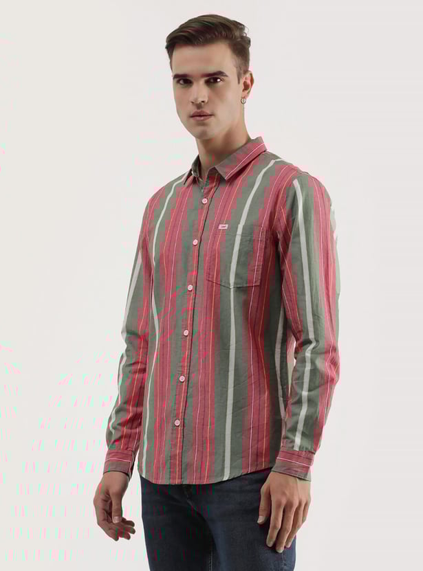 LEE Men Striped Slim Fit Casual Shirt