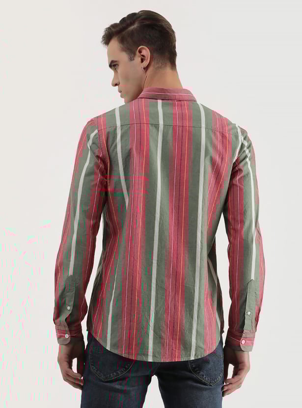 LEE Men Striped Slim Fit Casual Shirt