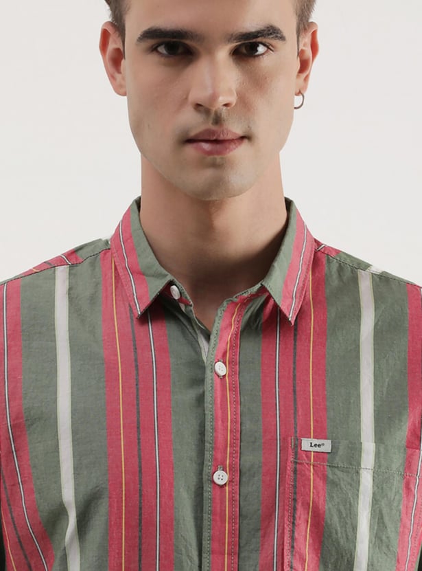 LEE Men Striped Slim Fit Casual Shirt