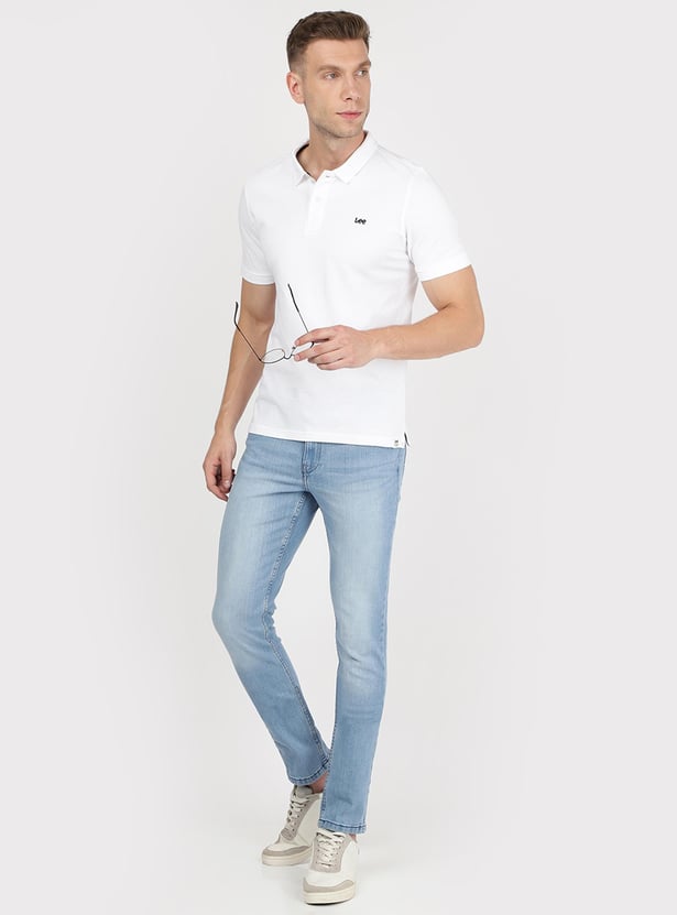 LEE Men Solid Slim Fit Polo T-shirt