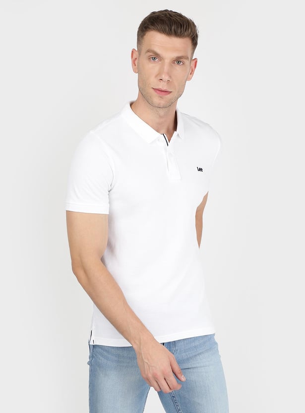 LEE Men Solid Slim Fit Polo T-shirt