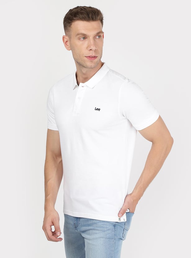 LEE Men Solid Slim Fit Polo T-shirt