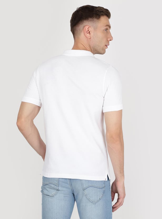LEE Men Solid Slim Fit Polo T-shirt