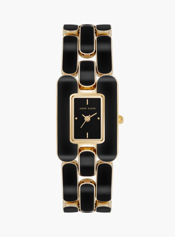 ANNE KLEIN Women Enamel Analog Watch with Metal Strap - AK4068GPBK