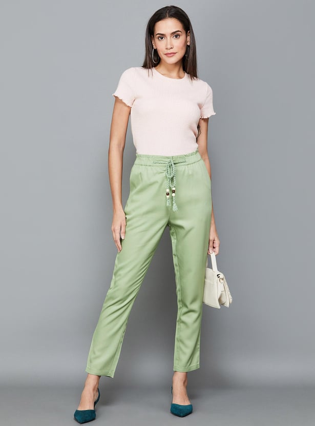 CODE CLASSIC Women Solid Tapered Fit Pants