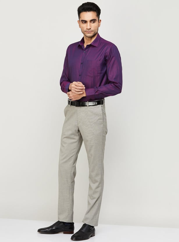 ARROW Men Slim Tapered Flat Front Formal Trousers
