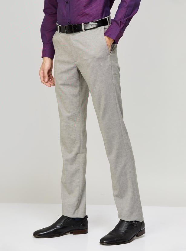 ARROW Men Slim Tapered Flat Front Formal Trousers