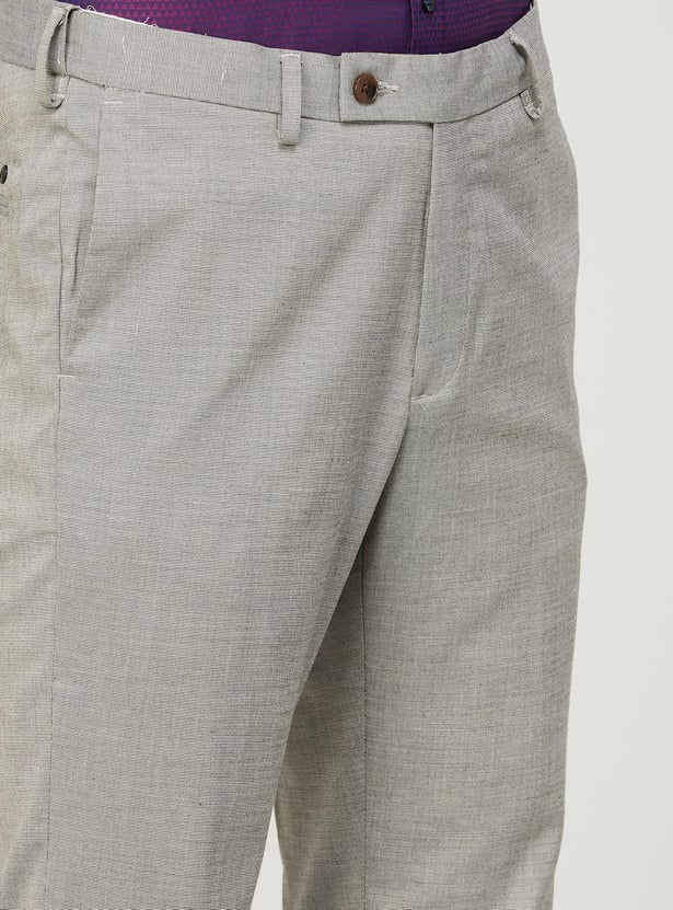ARROW Men Slim Tapered Flat Front Formal Trousers
