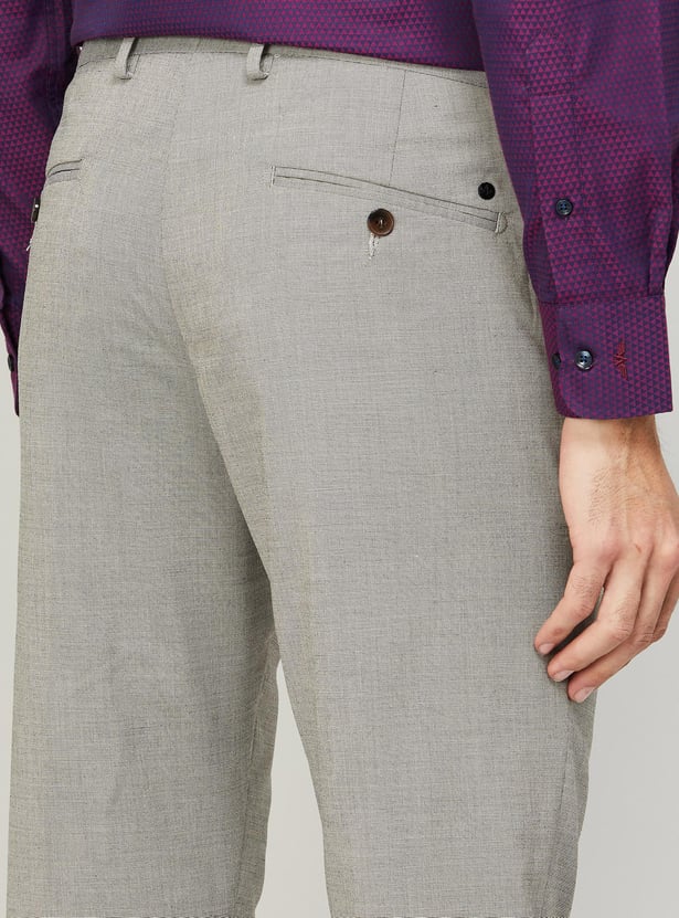 ARROW Men Slim Tapered Flat Front Formal Trousers