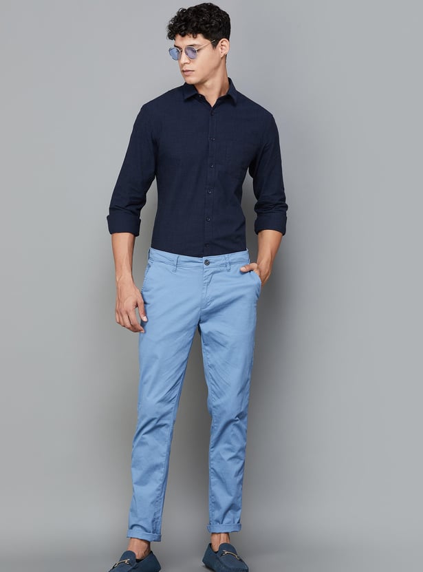 CODE Men Solid Slim Fit Casual Shirt