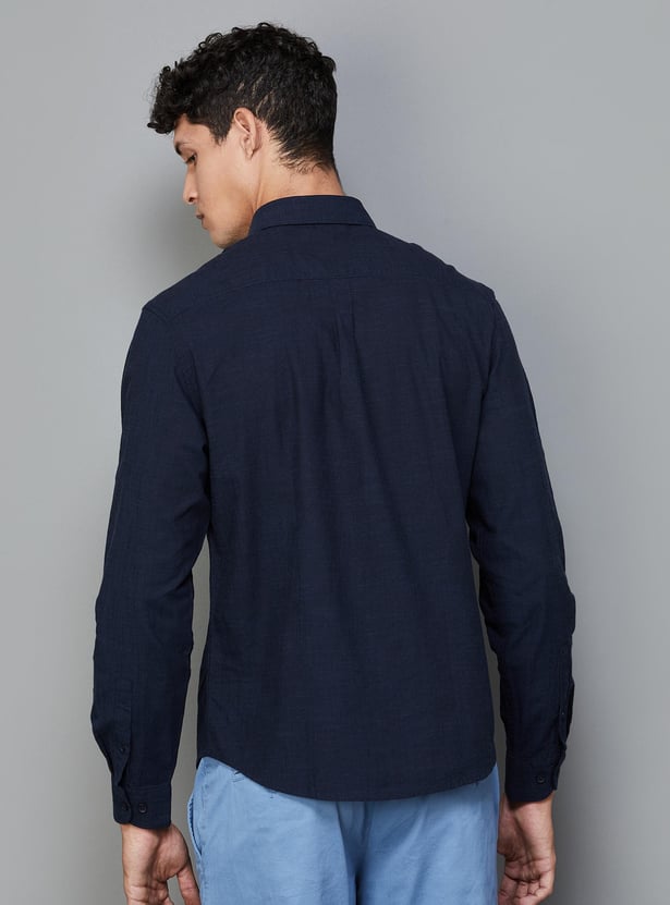 CODE Men Solid Slim Fit Casual Shirt