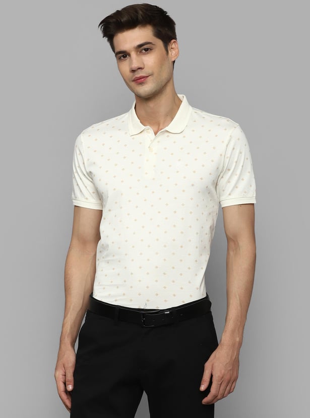 ALLEN SOLLY Men Printed Regular Fit Polo T-shirt