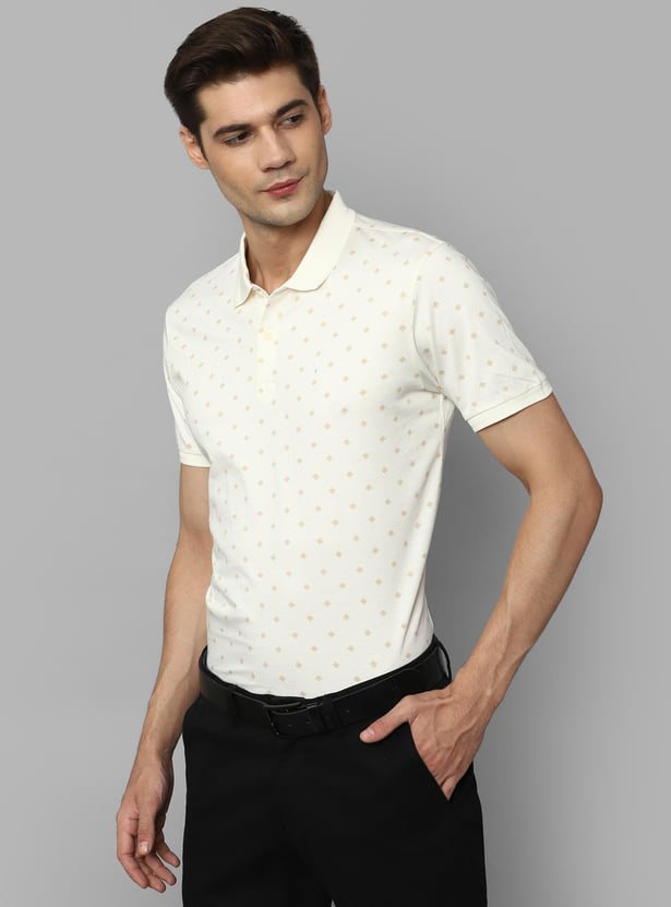 ALLEN SOLLY Men Printed Regular Fit Polo T-shirt