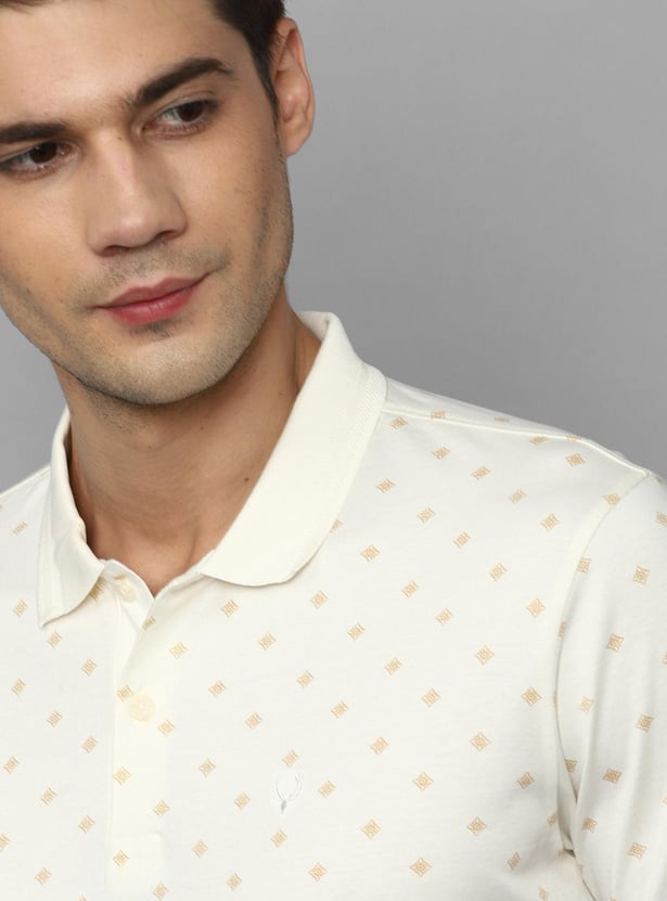 ALLEN SOLLY Men Printed Regular Fit Polo T-shirt