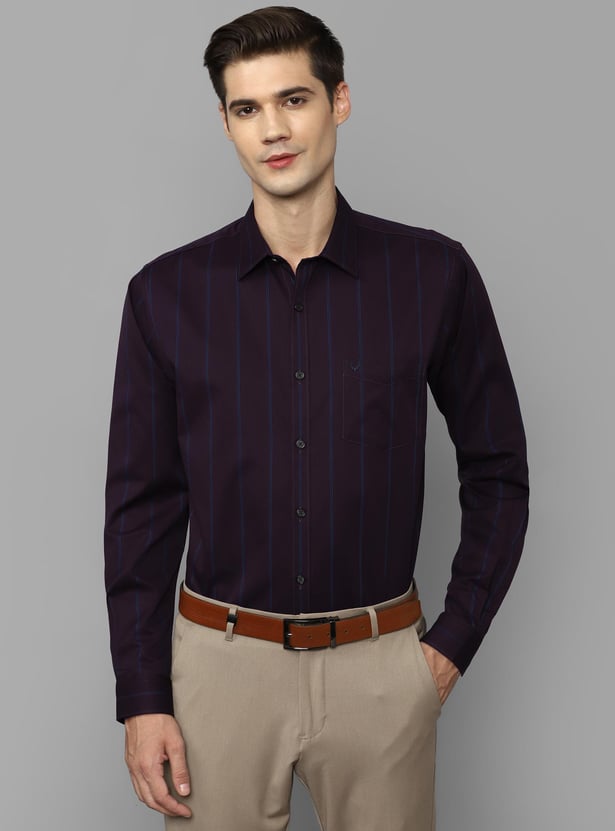 ALLEN SOLLY Men Striped Slim Fit Formal Shirt