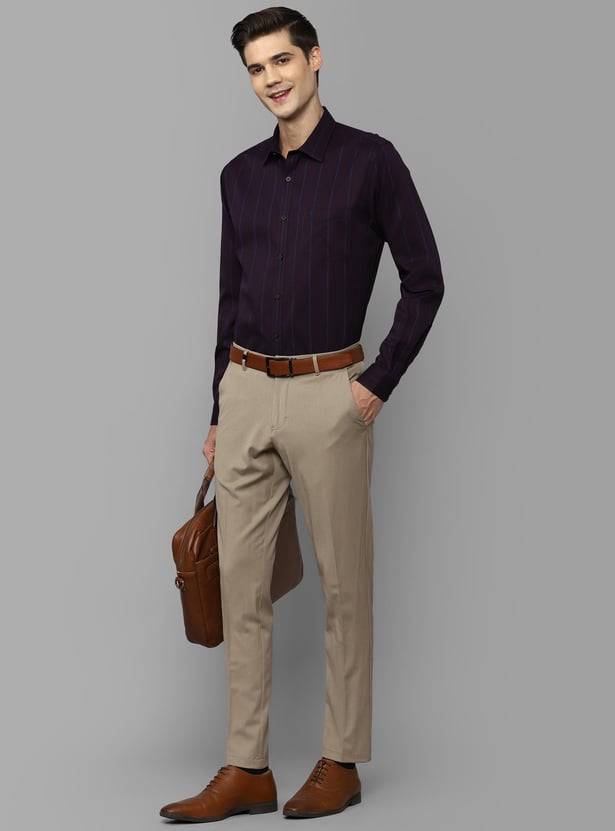 ALLEN SOLLY Men Striped Slim Fit Formal Shirt