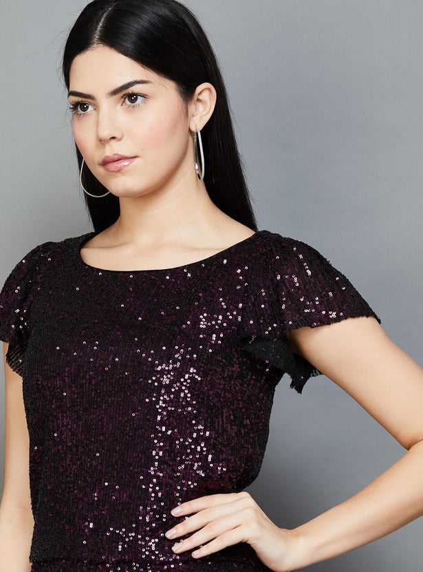 Buy Code Women Sequinned Crop Top From Code At Just Inr 1599 0