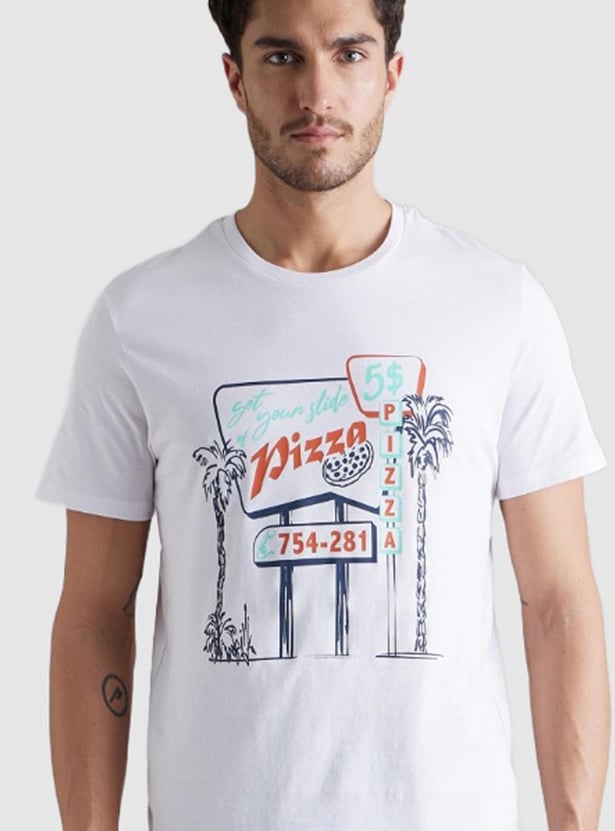 CELIO Men Graphic Printed Regular Fit T-shirt