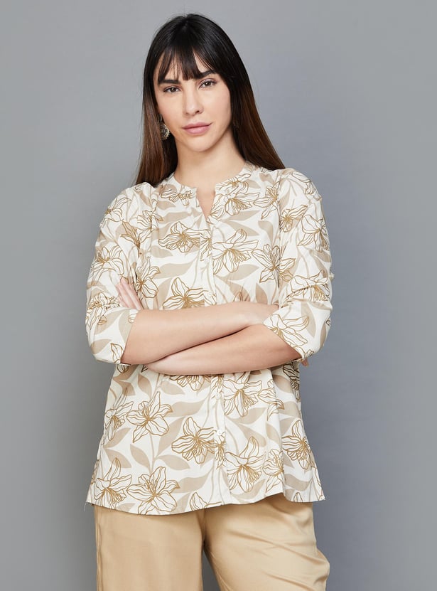 MELANGE Women Floral Printed Straight Kurti