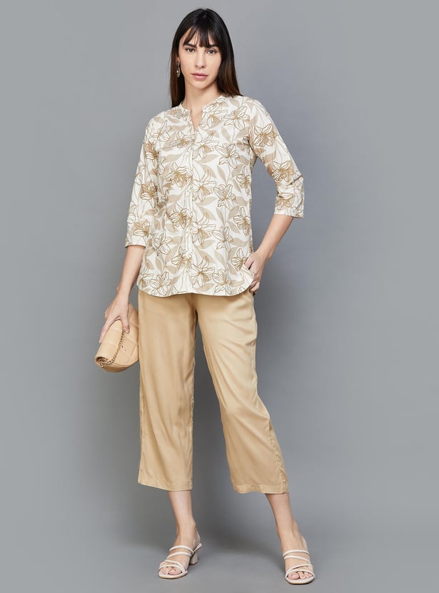 MELANGE Women Floral Printed Straight Kurti