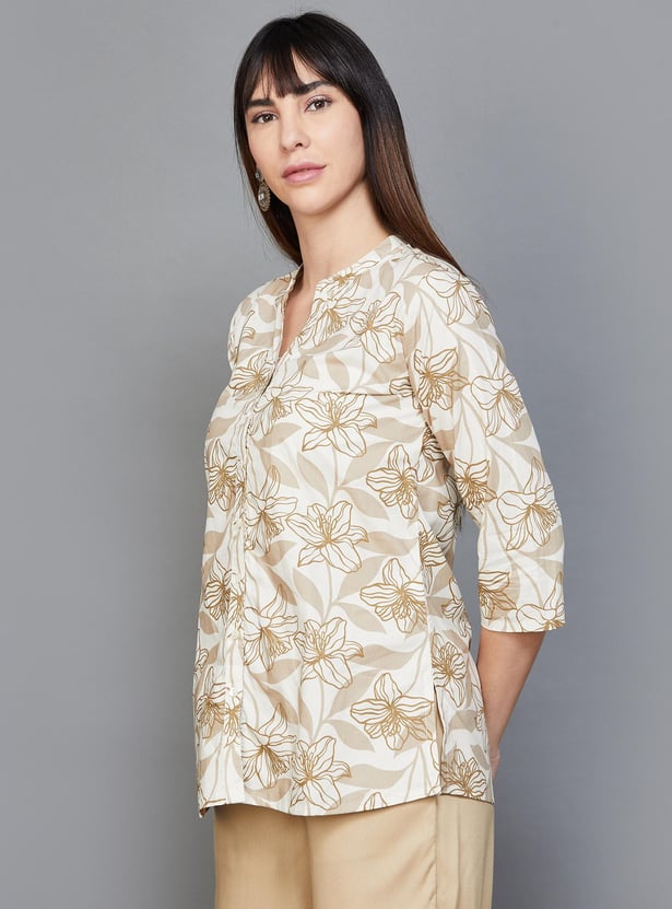 MELANGE Women Floral Printed Straight Kurti