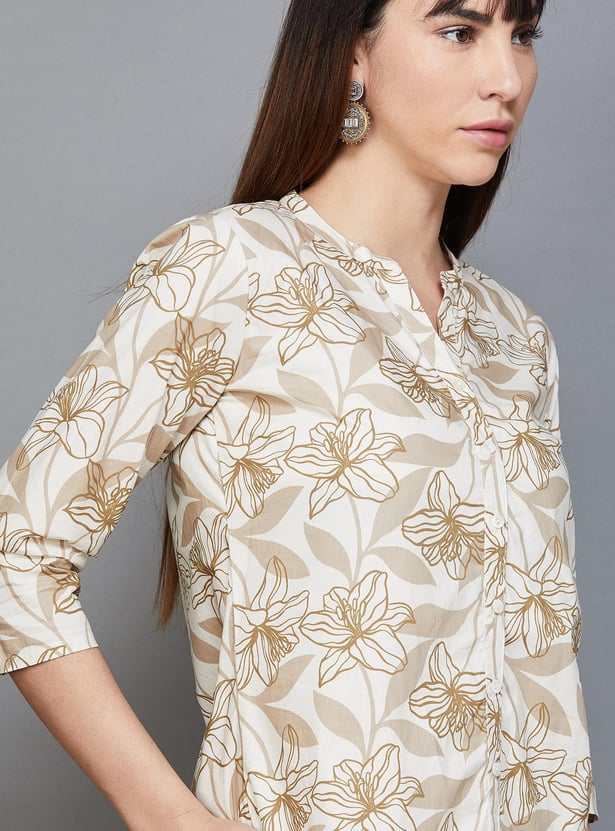 MELANGE Women Floral Printed Straight Kurti