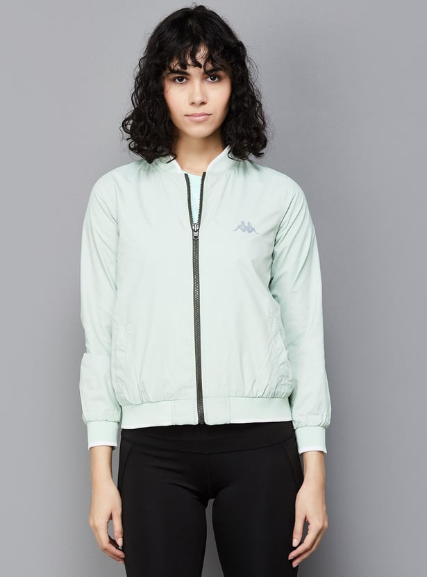 Buy KAPPA Women Solid Reversible Bomber Jacket from Kappa at just INR 2299.0