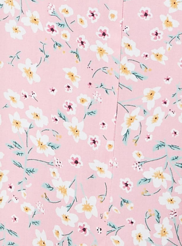 GINGER Women Floral Printed A-Line Midi Dress