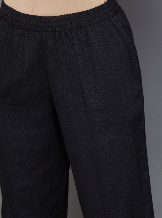 MELANGE Women Solid Elasticated Ethnic Pants