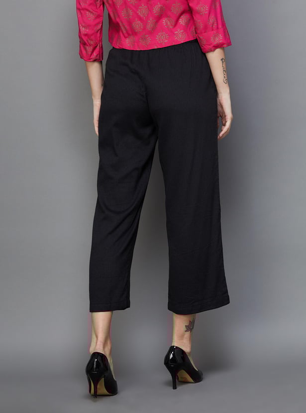 MELANGE Women Solid Elasticated Ethnic Pants