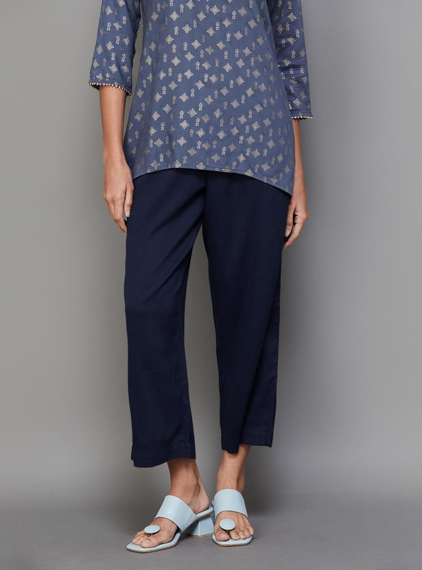 MELANGE Women Solid Elasticated Ethnic Pants