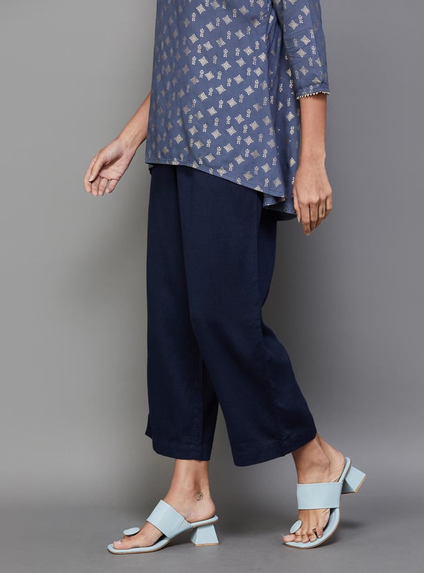 MELANGE Women Solid Elasticated Ethnic Pants