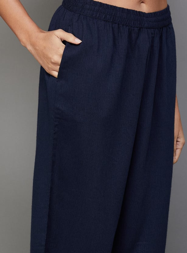 MELANGE Women Solid Elasticated Ethnic Pants